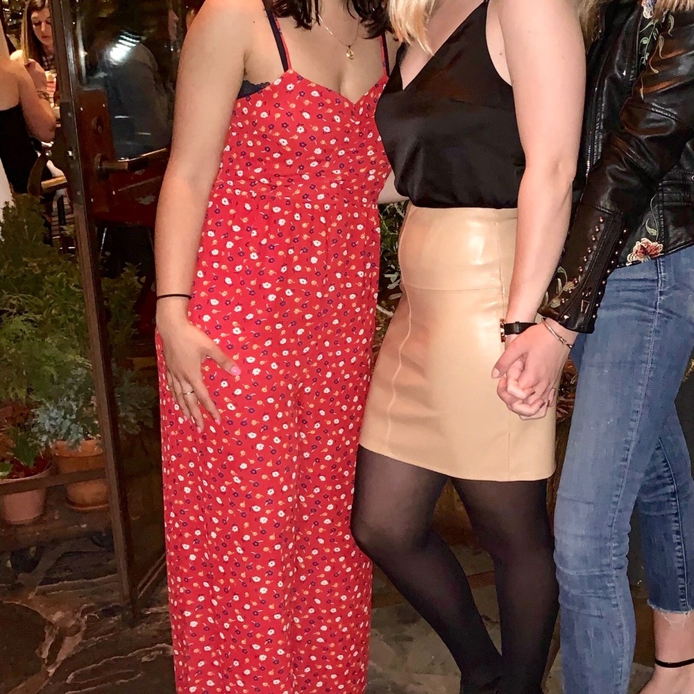 Madewell red printed jumpsuit